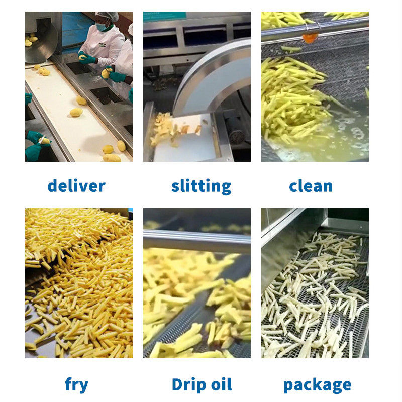 Maßgeschneiderte, vollautomatische Kartoffelchips-Produktionslinie Waschen/Frittieren/Verpacken Pommes Frites Kartoffel-Krispmaschine